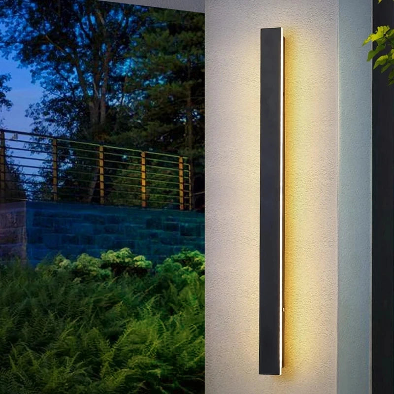 Durlitecn Aluminum Led Wall Lamp for Garden Porch up and Down Lighting Outdoor Long Strip Wall Light IP65 Linear Wall Lights