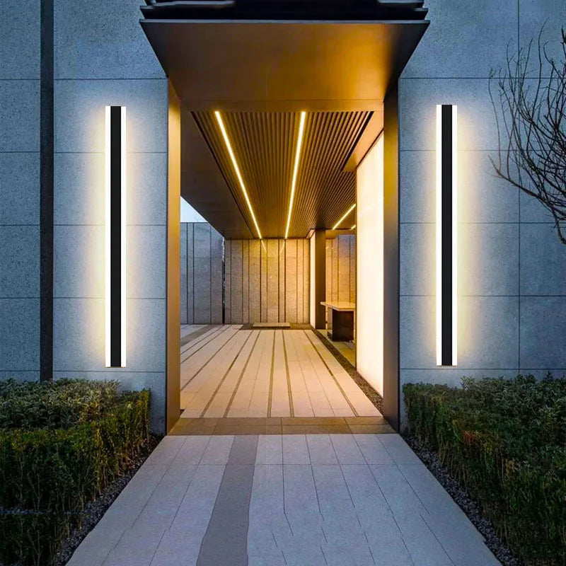 Durlitecn Aluminum Led Wall Lamp for Garden Porch up and Down Lighting Outdoor Long Strip Wall Light IP65 Linear Wall Lights