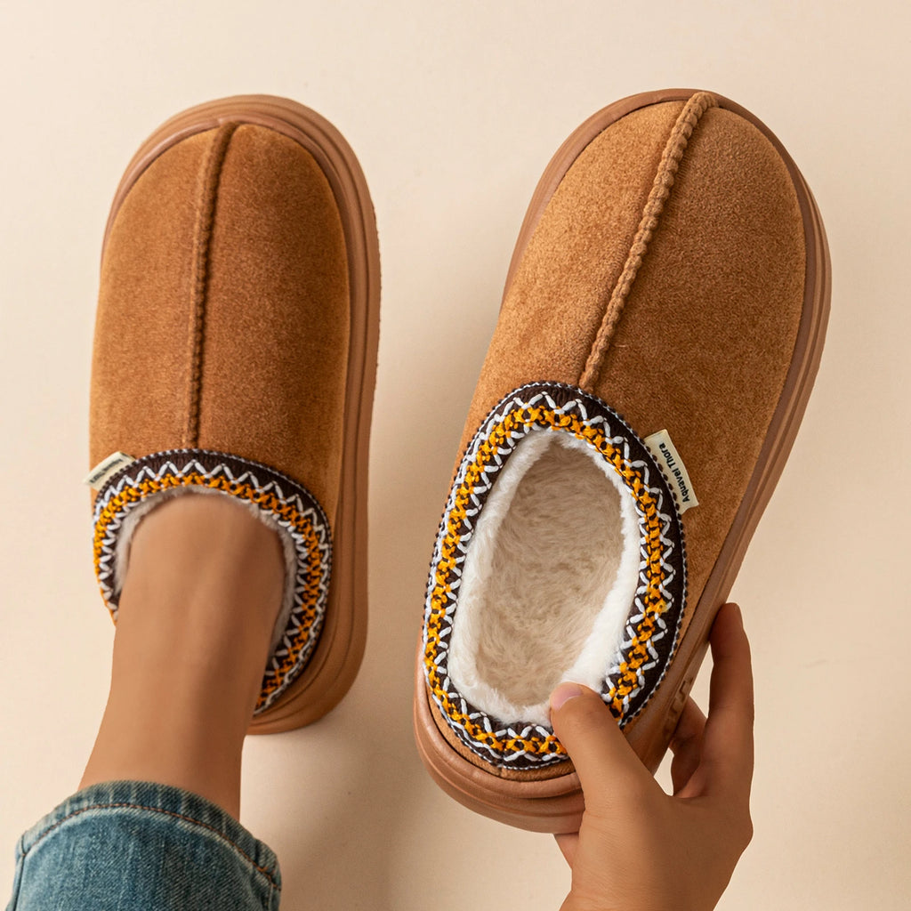 Fashion Winter Soft Sole Women's Slipper Boots Fuzzy Outdoor Casual Simple Anti-slip Indoor Warm Comfort Men Plush Home Shoes