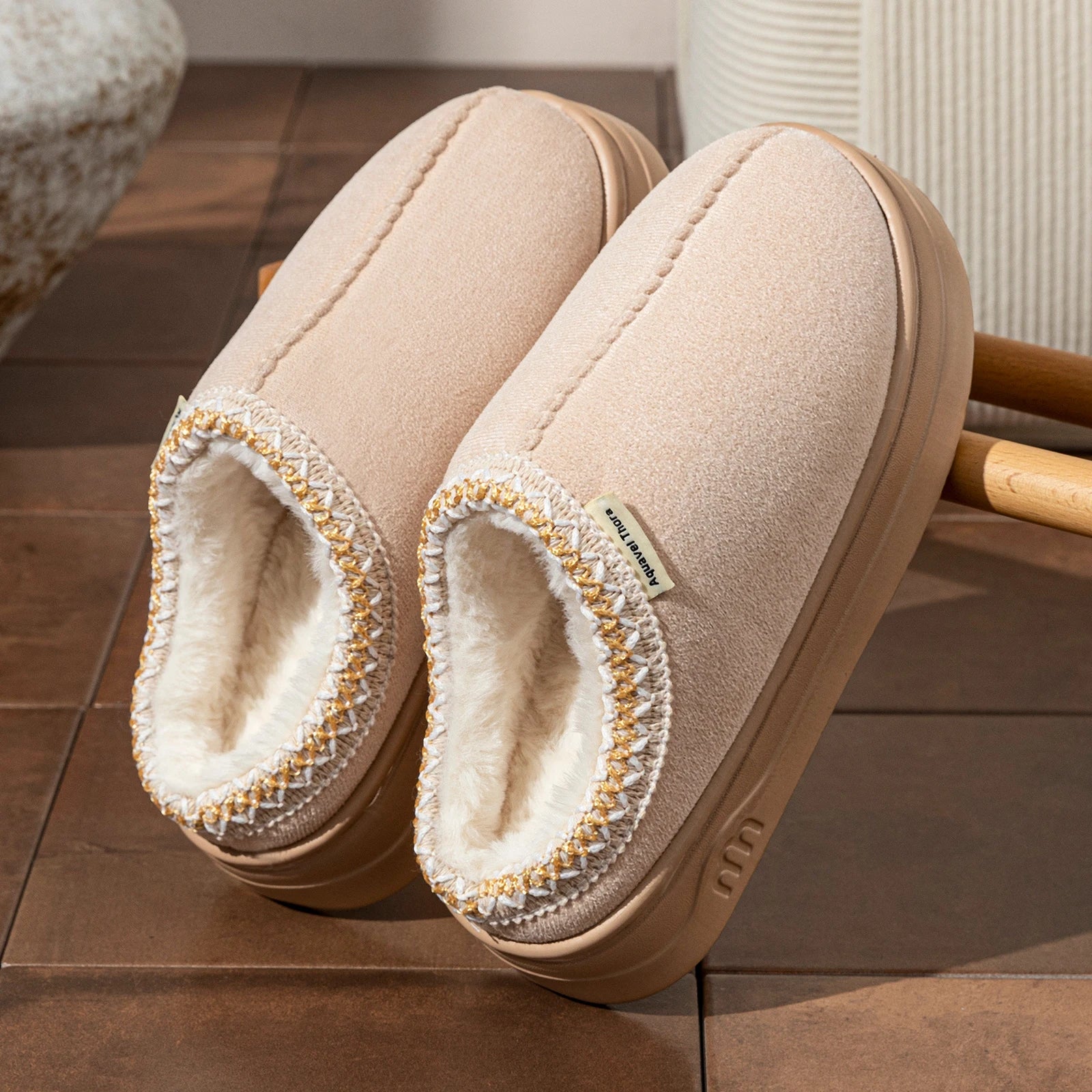 Fashion Winter Soft Sole Women's Slipper Boots Fuzzy Outdoor Casual Simple Anti-slip Indoor Warm Comfort Men Plush Home Shoes