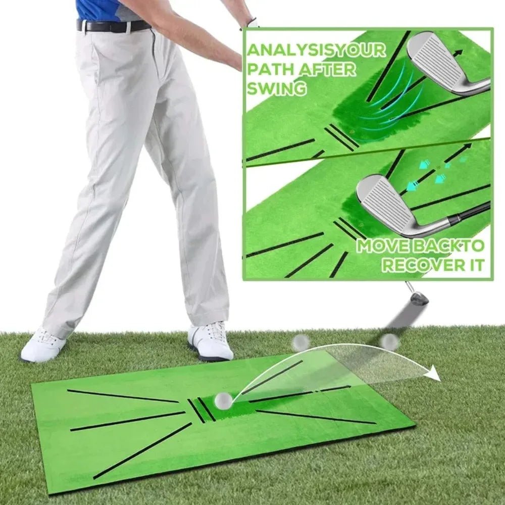 Golf Training Mat Golf Swing Practice Marking Pad Inspection Batting Trajectory Directional Mat 30X60CM Golf Swing Practice Mats