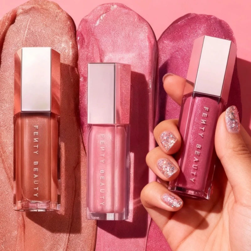 Fenty Beauty Lip Gloss Lipstick Water Gloss Highlight Mirror Lasting FUSSY HEAT RIRI Sparkling Charming Moisturizing Lip Care