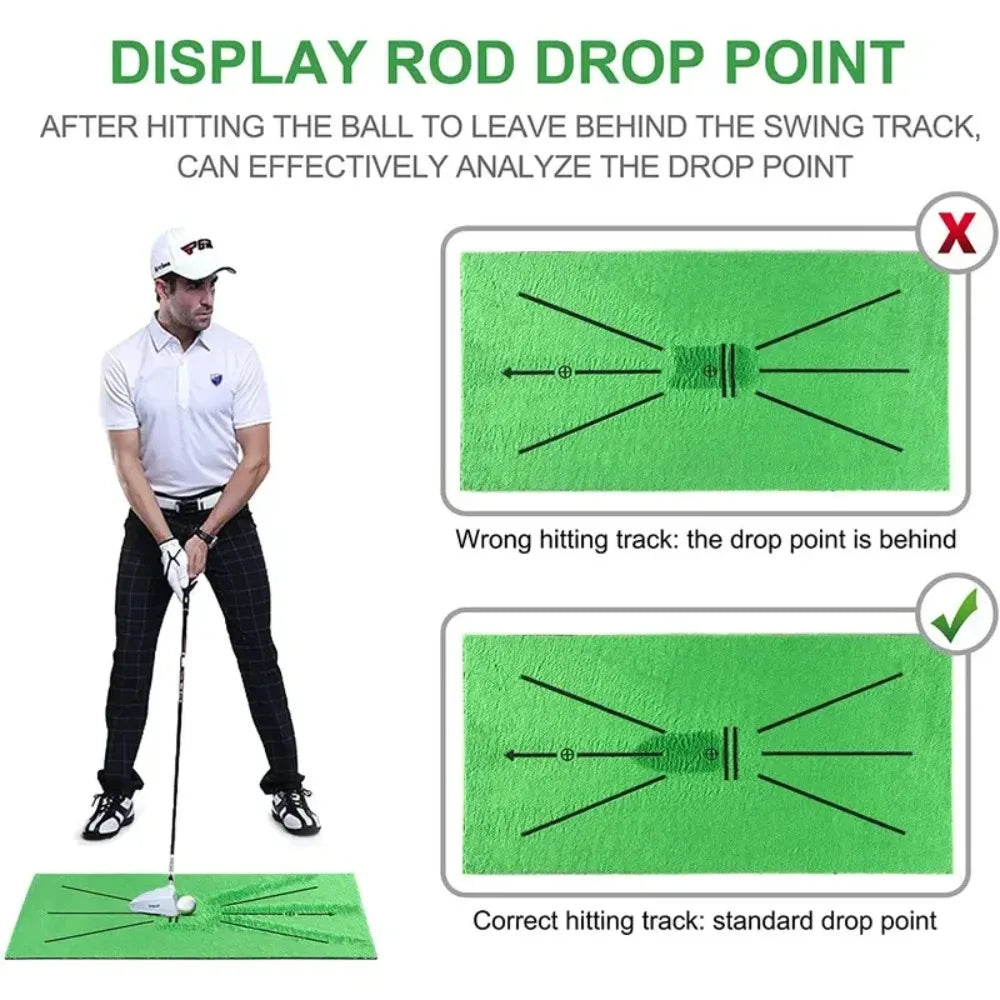 Golf Training Mat Golf Swing Practice Marking Pad Inspection Batting Trajectory Directional Mat 30X60CM Golf Swing Practice Mats